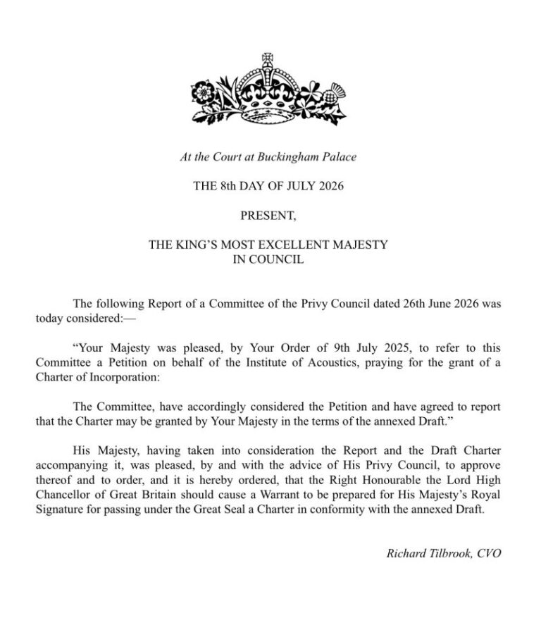 Arthian Expert Helps Deliver Historic Royal Charter Success for the Institute of Acoustics